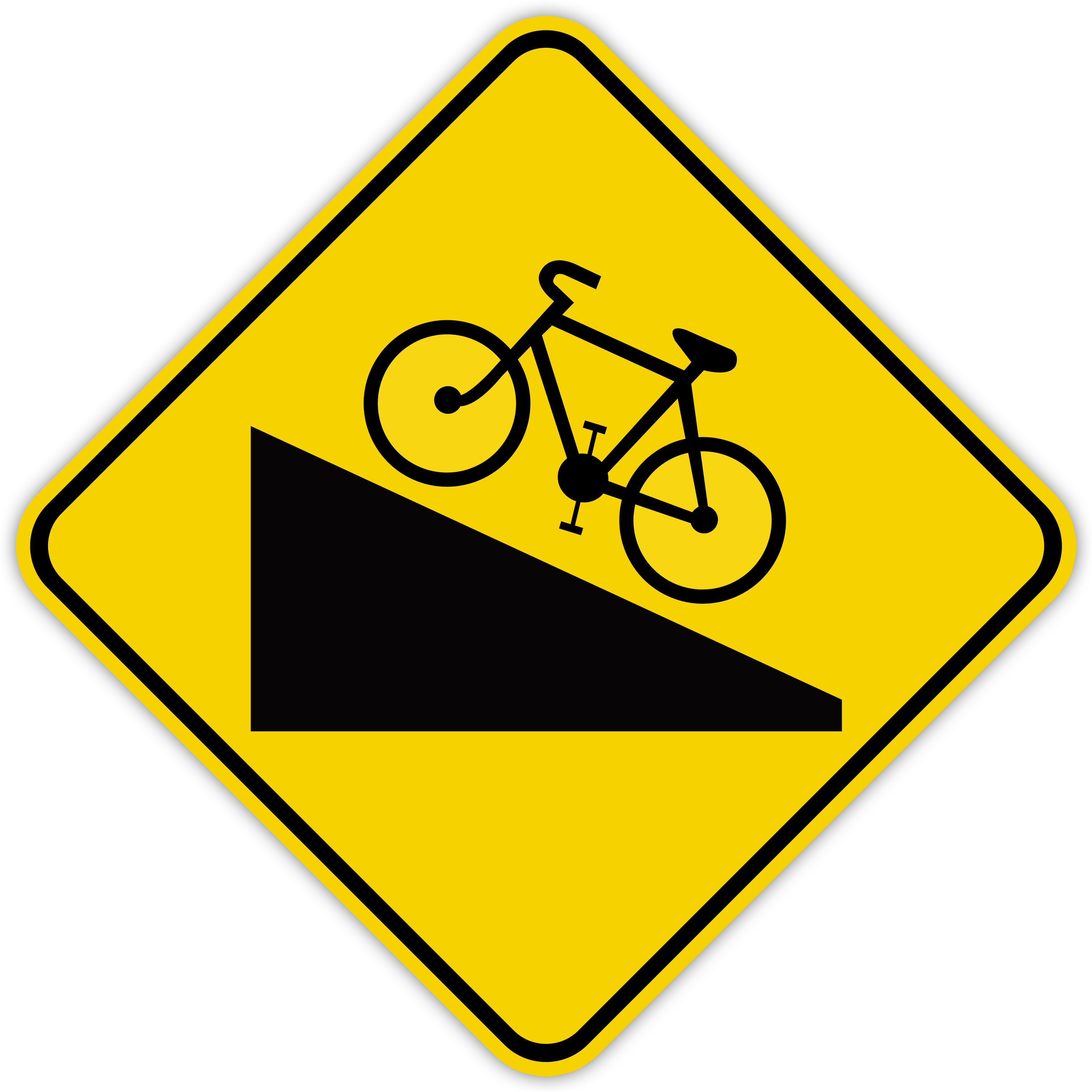 Steep hill for Bikes sign.