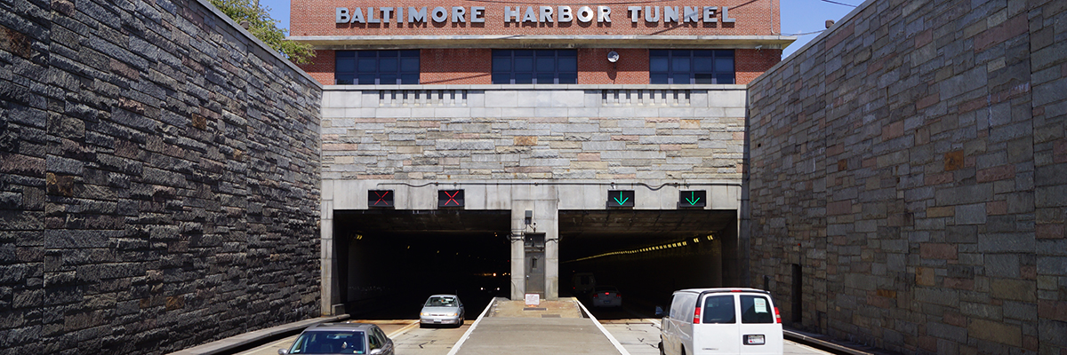 Baltimore Harbor Tunnel Plaza from the Air.