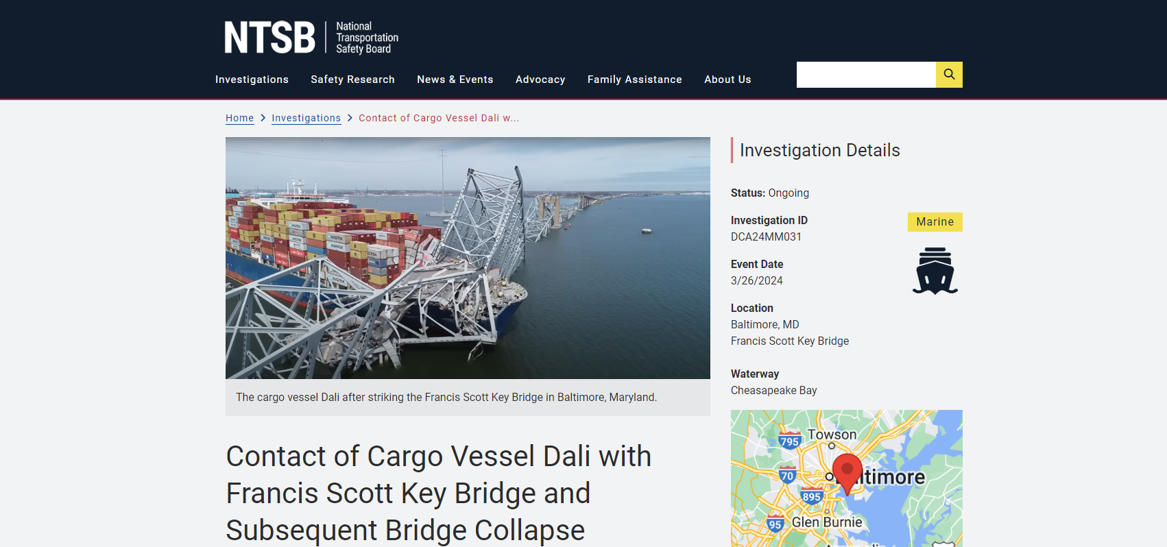 Key Bridge Response Website - Follow link to learn more.